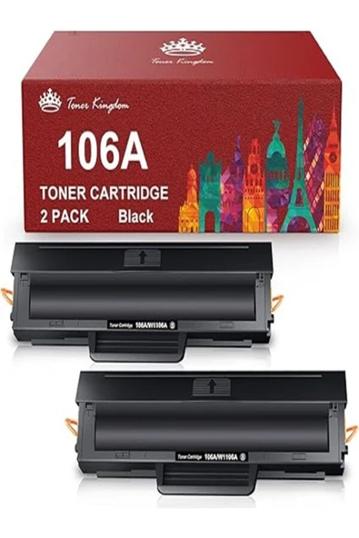 HP 106A W1106A 107a 107r 107w MFP 135a 135r 135w 135wg MFP 137fnw 137fwg (2 Black, with Chip)AURA ürün görseli 1