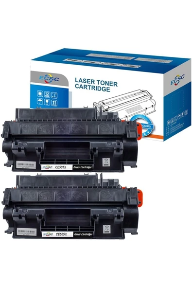 HP LaserJet MUADİL P2050 P2055 P2055d P2055dn P2055x CE505X (Black, 2-Pack) ürün görseli 1