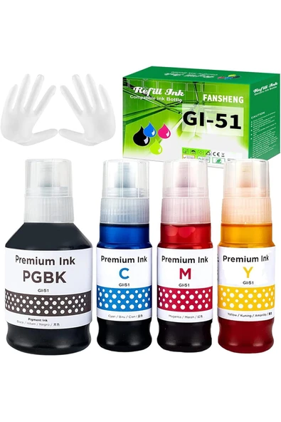 Canon muadil Gı-41 G1430 G3420 G3430 G2470 G3470 G4470 1 Set 4 Renk Mürekkep ürün görseli 1