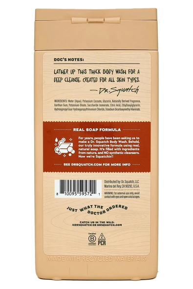Dr.Squatch Men's Wood Barrel Bourbon Duş Jeli 414ML - Resim 2