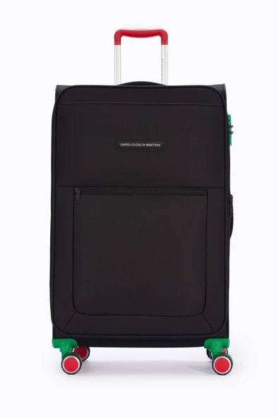 United Colors Of Benetton Ultra Light Kumaş Büyük Boy Valiz Siyah BNT2800 ürün görseli 1