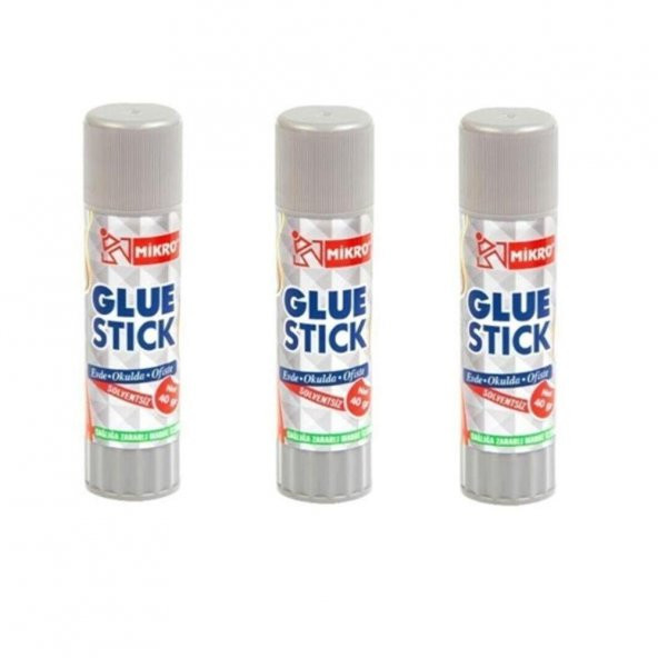 Glue Stick Yapıştırıcı Mikro Katı Yapıştırıcı 40 Gr Ruj Yapıştırıcı 3 Adet ürün görseli 1