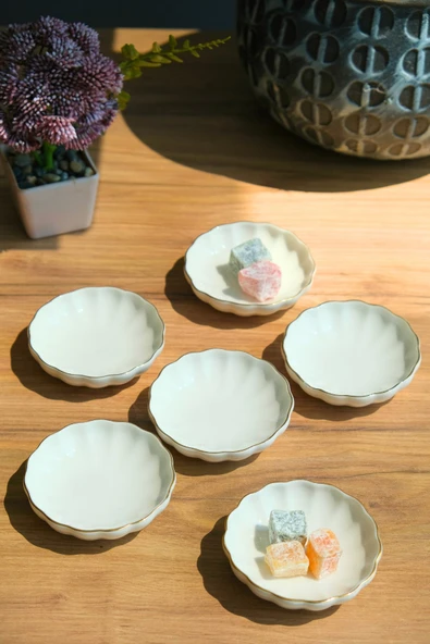 Kütahya Porselen Bone Luz Kase Altın File 6 Parça 8cm BNLZF08KSS220 ürün görseli 1