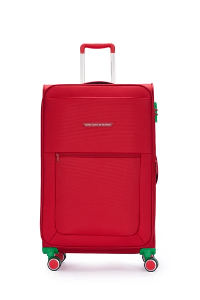 United Colors Of Benetton Ultra Light Kumaş Büyük Boy Valiz Kırmızı BNT2800 ürün görseli 1