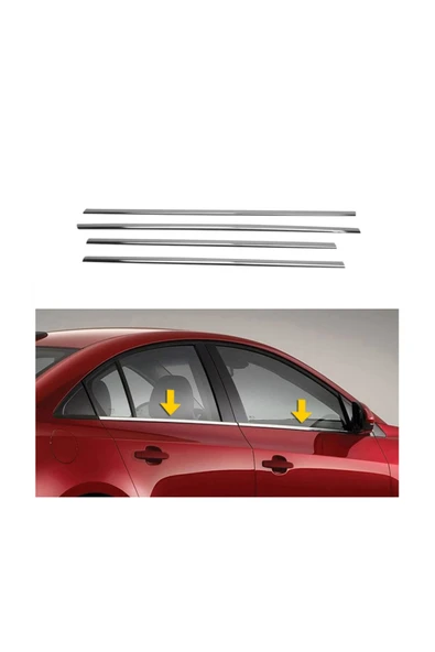 Opel Vectra B Kasa 1995-2002 Uyumlu Paslanmaz Krom Cam Çıtası 4 Parça 1998 Oto Aksesuar ürün görseli 1