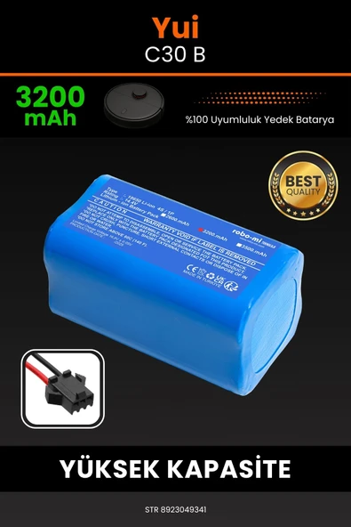 robo-mi Yui C30B 3200mAh Robot Süpürge Bataryası - Yüksek Yoğunluklu Li-ion Hücre ürün görseli 1