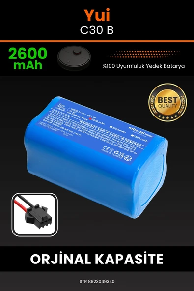 robo-mi Yui C30B 2600mAh Robot Süpürge Bataryası - Yüksek Yoğunluklu Li-ion Hücre ürün görseli 1