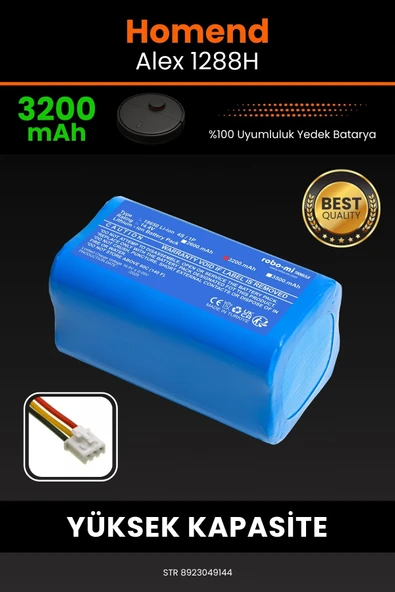 robo-mi Homend Alex 1288h 3200mAh Robot Süpürge Bataryası - Yüksek Yoğunluklu Li-ion Hücre ürün görseli 1