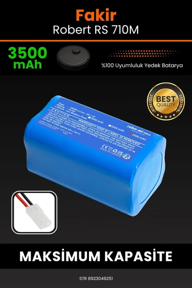 robo-mi Fakir Robert II RS 710 3500mAh Robot Süpürge Bataryası - Yüksek Yoğunluklu Li-ion Hücre ürün görseli 1