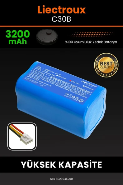 robo-mi Liectroux C30B 3200mAh Robot Süpürge Bataryası - Yüksek Yoğunluklu Li-ion Hücre ürün görseli 1