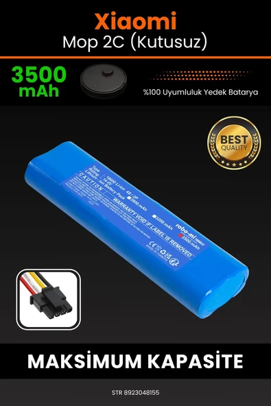 robo-mi Xiaomi Mi Vacuum Mop 2C 3500mAh Robot Süpürge Bataryası - Sertifikalı Güvenlik, Gerçek Kapasite ürün görseli 1