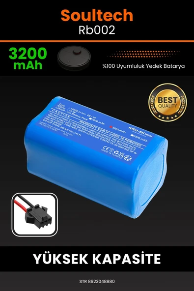 robo-mi Soultech RB002 3200mAh Robot Süpürge Bataryası - Koruma Katmanlı Batarya Teknolojisi ürün görseli 1