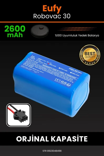 robo-mi Eufy Robovac 30 2600mAh Robot Süpürge Bataryası - Sertifikalı Güvenlik, Gerçek Kapasite ürün görseli 1