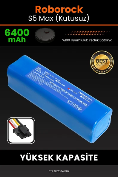 robo-mi Roborock S5 Max 6400mAh Robot Süpürge Bataryası - Yüksek Yoğunluklu Li-ion Hücre ürün görseli 1