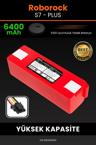 robo-mi Roborock S7 Plus 6400mAh Robot Süpürge Bataryası - Yüksek Yoğunluklu Li-ion Hücre ürün görseli 1