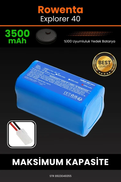 robo-mi Rowenta Explorer 40 3500mAh Robot Süpürge Bataryası - Yüksek Yoğunluklu Li-ion Hücre ürün görseli 1