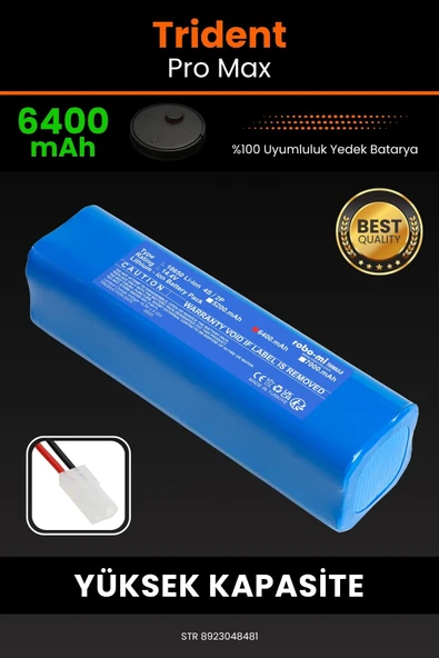robo-mi Trident Pro Max 6400mAh Robot Süpürge Bataryası - Sertifikalı Güvenlik, Gerçek Kapasite ürün görseli 1