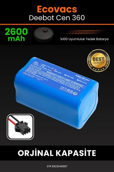 robo-mi Ecovacs Deebot Cen 360 2600mAh Robot Süpürge Bataryası - Koruma Katmanlı Batarya Teknolojisi ürün görseli 1