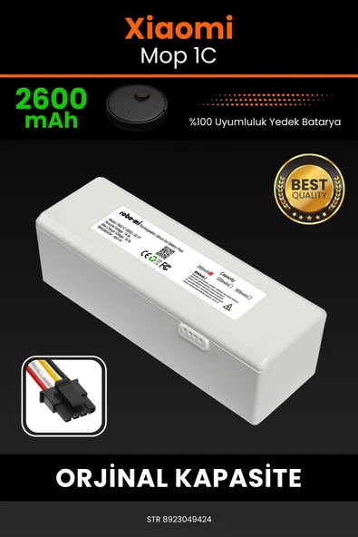 robo-mi Xiaomi Mi Vacuum Mop 1C 2600mAh Robot Süpürge Bataryası - Yüksek Yoğunluklu Li-ion Hücre ürün görseli 1