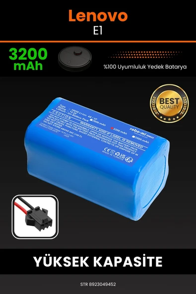 robo-mi Lenovo E1 3200mAh Robot Süpürge Bataryası - Yüksek Yoğunluklu Li-ion Hücre ürün görseli 1