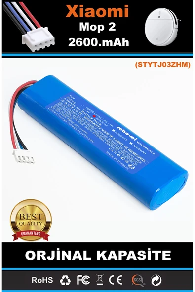 robo-mi Xiaomi Mi Vacuum Mop 2 STYTJ03ZHM 2600mAh Robot Süpürge Bataryası - Gerçek Kapasite ürün görseli 1