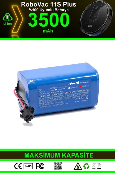 robo-mi Eufy Robovac 11S Plus 3500mAh Robot Süpürge Bataryası - Gerçek Kapasite, Maksimum Güvenlik ürün görseli 1