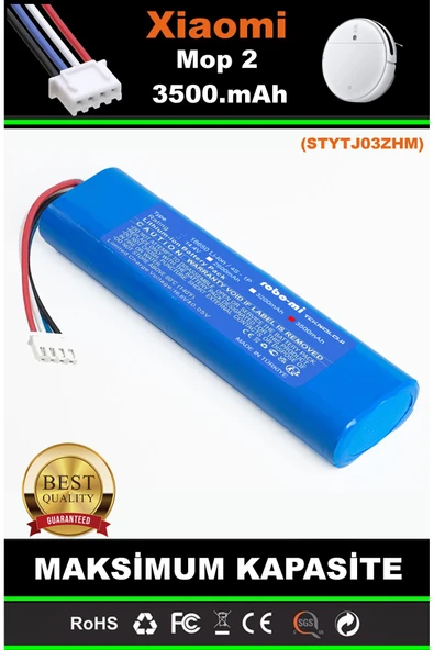robo-mi Xiaomi Mi Vacuum Mop 2 STYTJ03ZHM 3500mAh Robot Süpürge Bataryası - Gerçek Kapasite ürün görseli 1