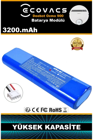 robo-mi Ecovacs Deebot Ozmo 900 3200mAh Robot Süpürge Bataryası - Gerçek Kapasite, Maksimum Güvenlik ürün görseli 1