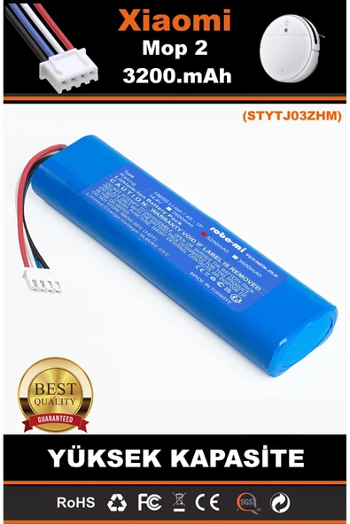robo-mi Xiaomi Mi Vacuum Mop 2 STYTJ03ZHM 3200mAh Robot Süpürge Bataryası - Gerçek Kapasite ürün görseli 1