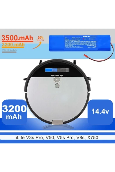 robo-mi İlife V8S 3200mAh Robot Süpürge Bataryası - Gerçek Kapasite, Maksimum Güvenlik ürün görseli 1