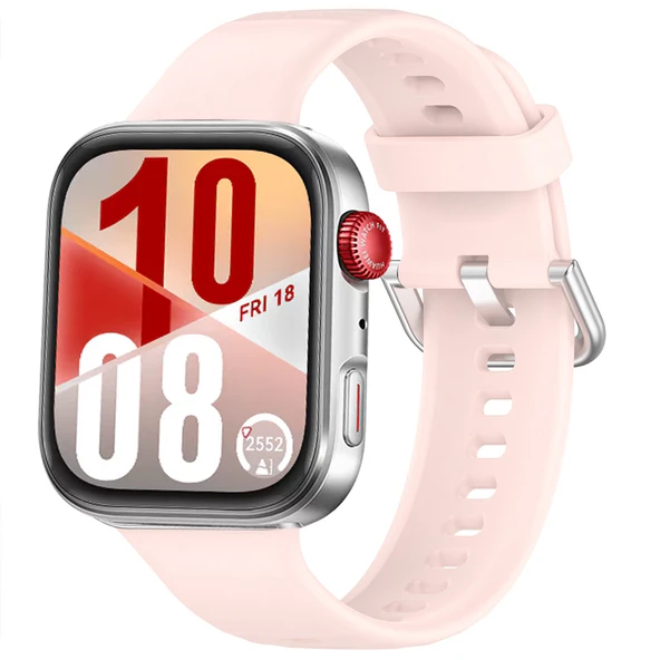 Huawei Watch Fit 4 Fit 4 Pro İle Uyumlu Metal Tokalı Yumusaş Soft Silikon Kordon Kayış  Pudra ürün görseli 1