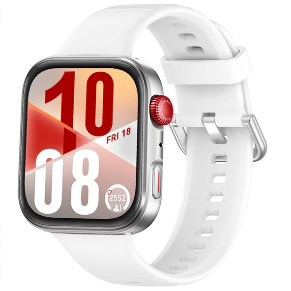 Huawei Watch Fit 4 Fit 4 Pro İle Uyumlu Metal Tokalı Yumusaş Soft Silikon Kordon Kayış  Beyaz ürün görseli 1
