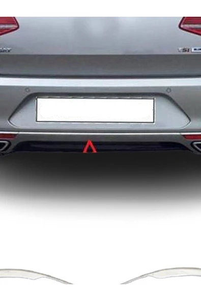 Volkswagen Passat B8 2014-2019 Krom Arka Tampon Çıtası 3 Parça Paslanmaz Çelik ürün görseli 1