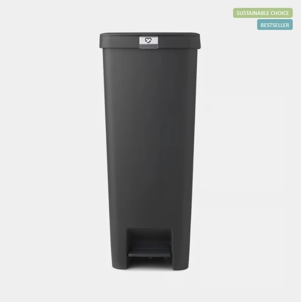 Brabantıa Stepup Koyu Gri Plastik Pedallı Çöp Kutusu 40 lt ürün görseli 1
