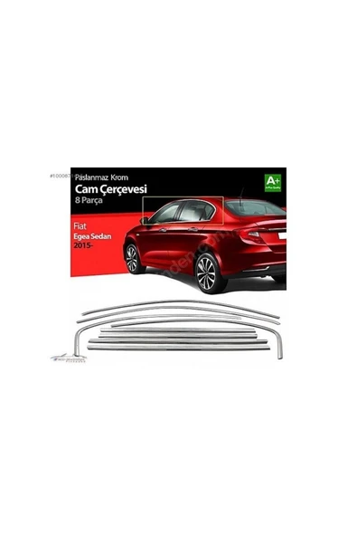 Fiat Egea Cam Çıta Çerçevesi Sedan Komple Set Kromu Nikelajı 8 Parça ürün görseli 1