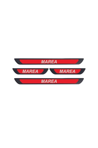 FİAT MAREA 1996-2008 MODELLER OLD KIRMIZI KAPI EŞİĞİ 4 PARÇA   KROM YAZILI ürün görseli 1