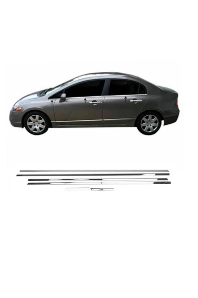 Honda Cıvıc Fd6 Kasa Krom Cam Çıtası 4 Parça Paslanmaz Çelik ürün görseli 1