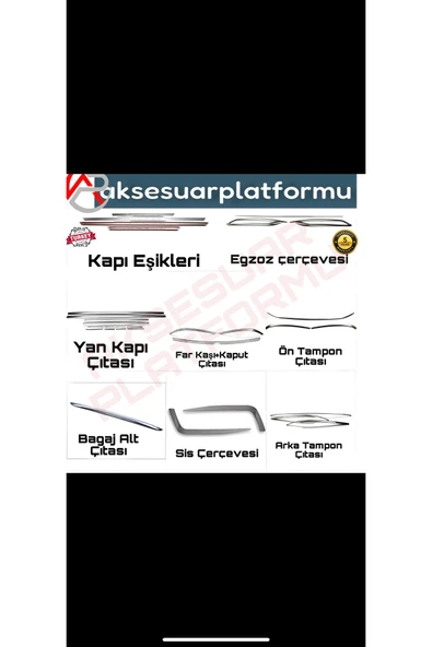 Vw Passat 2019 ve üzeri B8.5 Krom Set 8 Ürün 27 Parça Paslanmaz Çelik ürün görseli 1