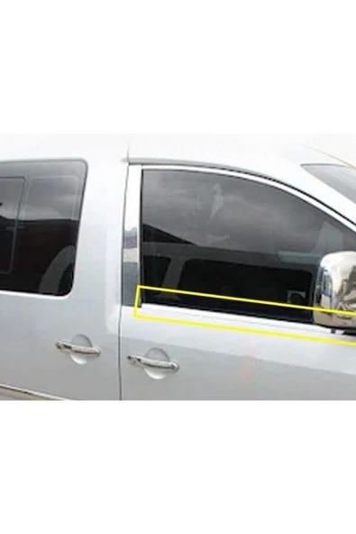 Vw Caddy 2004-2005-2006-2007-2008-2009 Krom Cam Çıtası 4 Parça Paslanmaz Çelik ürün görseli 1