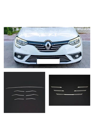 Renault Megane Renault Megane 4 Krom Ön Panjur Ve Ön Tampon Çıtası Set 2016-2020 ürün görseli 1