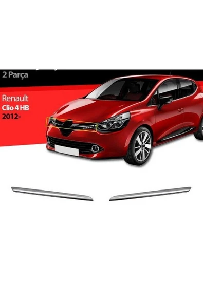 Renault Clio-4 2012-2019 Krom Ön Panjur 2 Parça Paslanmaz Çelik ürün görseli 1