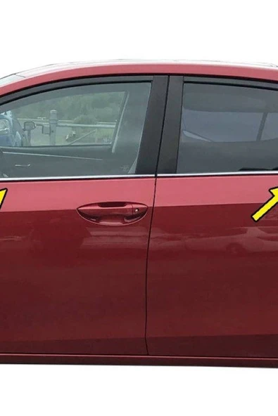 Otomotiv Toyota Corolla 2014-2015-2017-2018 Krom Cam Çıtası 4 Parça Paslanmaz Çelik ürün görseli 1