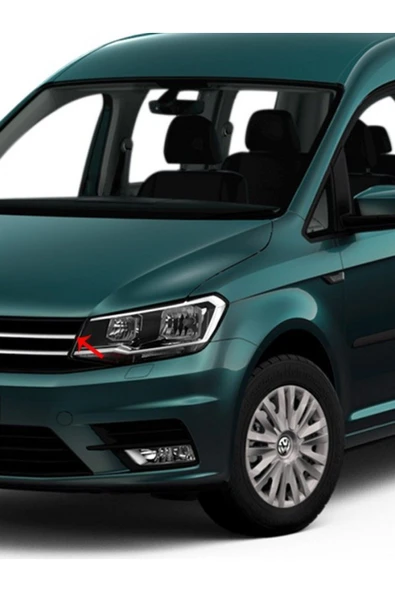 VW CADDY 2015-2021 MODEL ARASI KROM ÖN PANJUR ÇERÇEVESİ 2 PARÇA PASLANMAZ ÇELİK ürün görseli 1