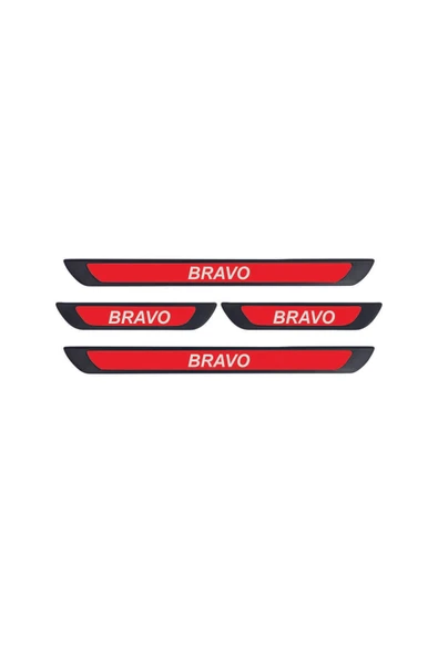 FİAT BRAVO 2008-2015 MODELLER OLD KIRMIZI KAPI EŞİĞİ 4 PARÇA   KROM YAZILI ürün görseli 1