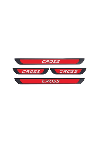 FİAT EGEA CROSS 2020 VE ÜZERİ MODELLER OLD KIRMIZI KAPI EŞİĞİ 4 PARÇA   KROM YAZILI ürün görseli 1