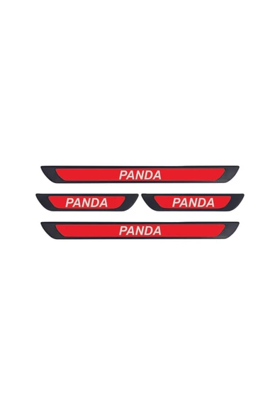 FİAT PANDA 2003-2012 MODELLER OLD KIRMIZI KAPI EŞİĞİ 4 PARÇA  KROM  YAZILI ürün görseli 1