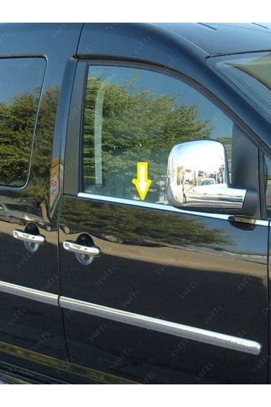 VW CADDY 2003-2014 MODEL ARASI KROM CAM ÇITASI 4 PARÇA PASLANMAZ ÇELİK ürün görseli 1