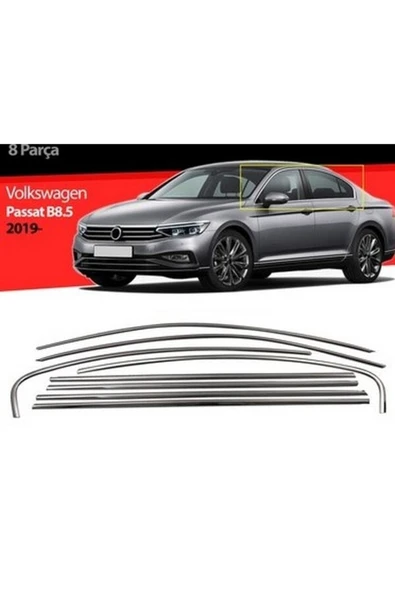 Volkswagen Passat B-8,5 Krom Cam Çerçevesi 8 Parça Paslanmaz Çelik ürün görseli 1