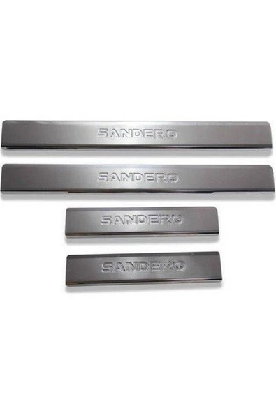 Dacıa Sandero 2008-2009-2010-2011 Krom Kapı Eşiği Paslanmaz Çelik 4 Parça ürün görseli 1