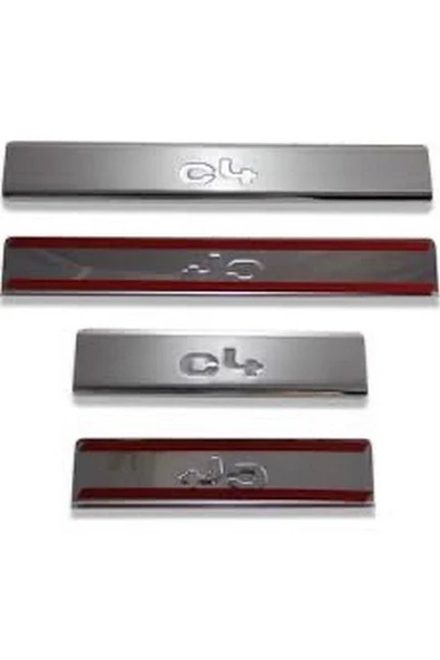 Cıtroen C-4 2004-2005-2006-2007-2008-2009-2010 Model Kapı Eşiği Paslanmaz Çelik 4 Parça ürün görseli 1